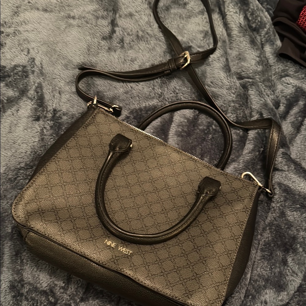 Nine West Black and Gray Satchel Bag